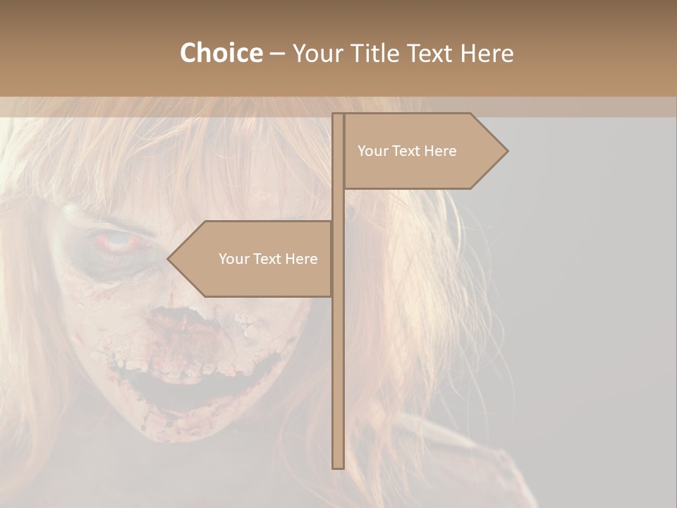 A Woman With Makeup And Blood On Her Face PowerPoint Template