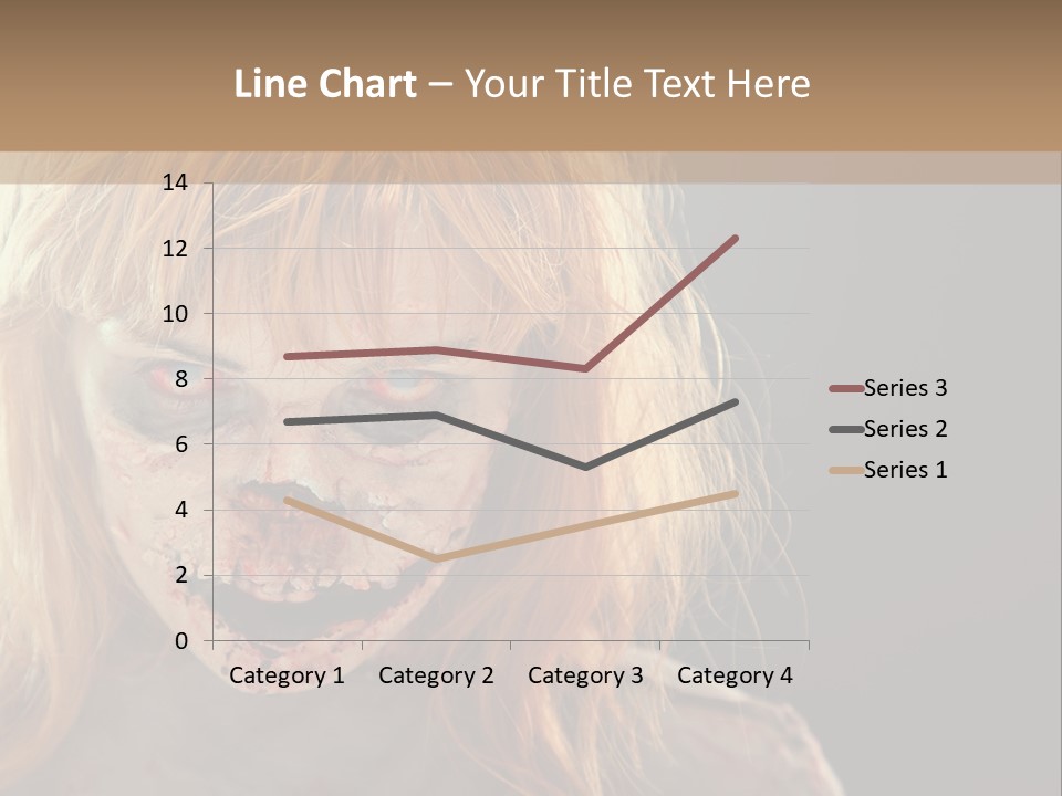 A Woman With Makeup And Blood On Her Face PowerPoint Template