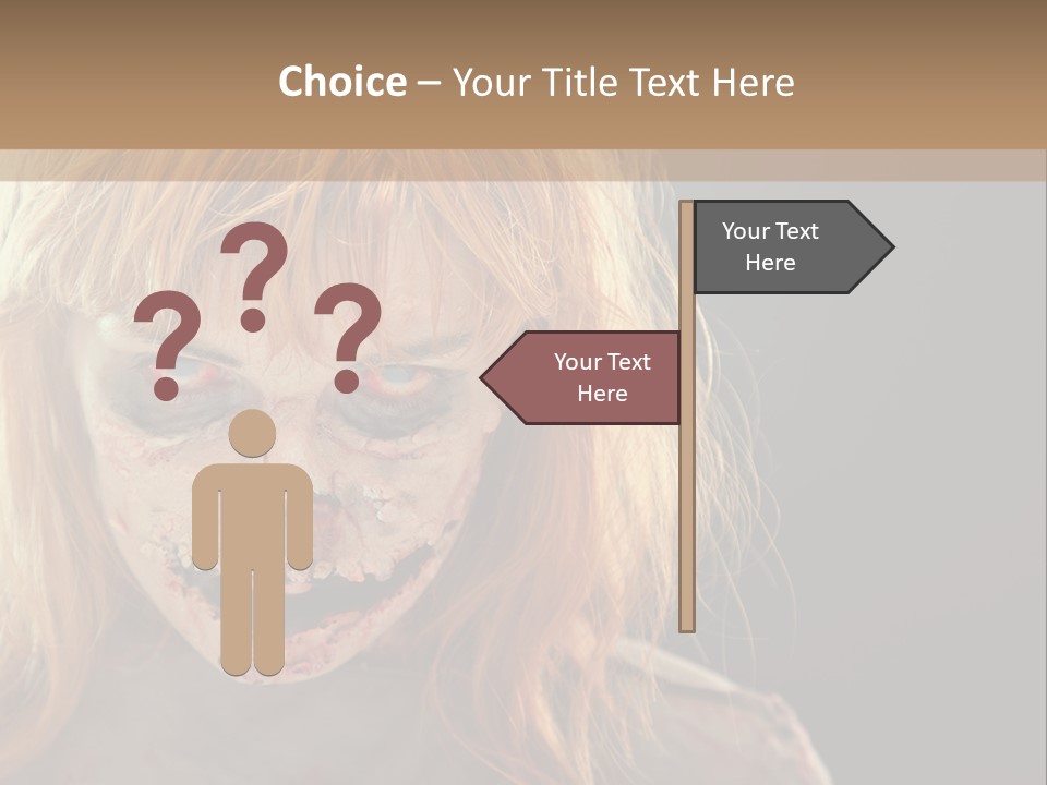 A Woman With Makeup And Blood On Her Face PowerPoint Template