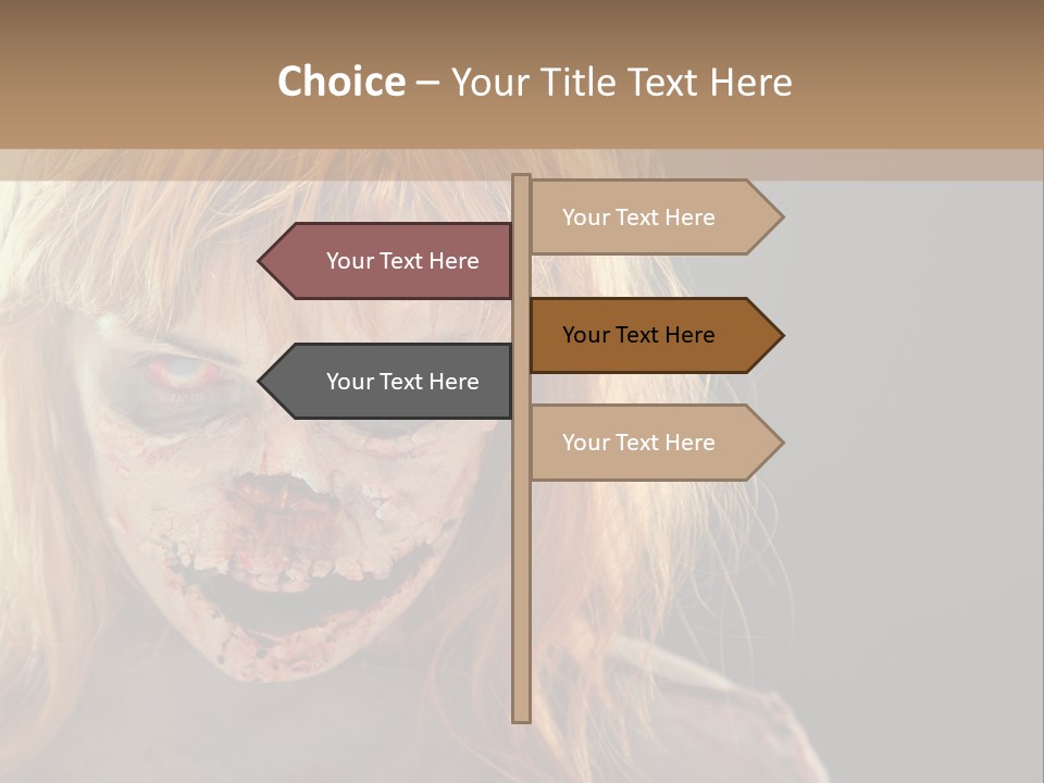 A Woman With Makeup And Blood On Her Face PowerPoint Template