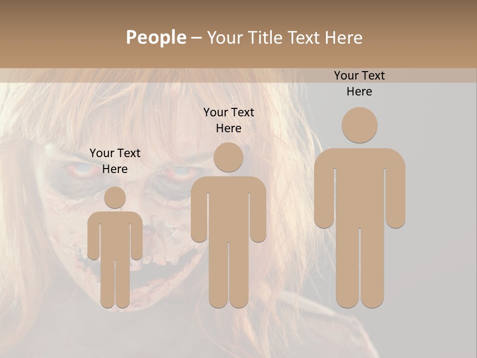 A Woman With Makeup And Blood On Her Face PowerPoint Template