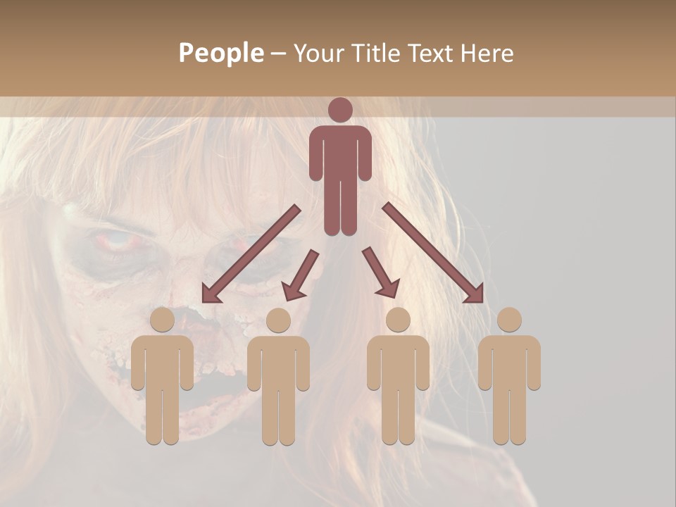 A Woman With Makeup And Blood On Her Face PowerPoint Template