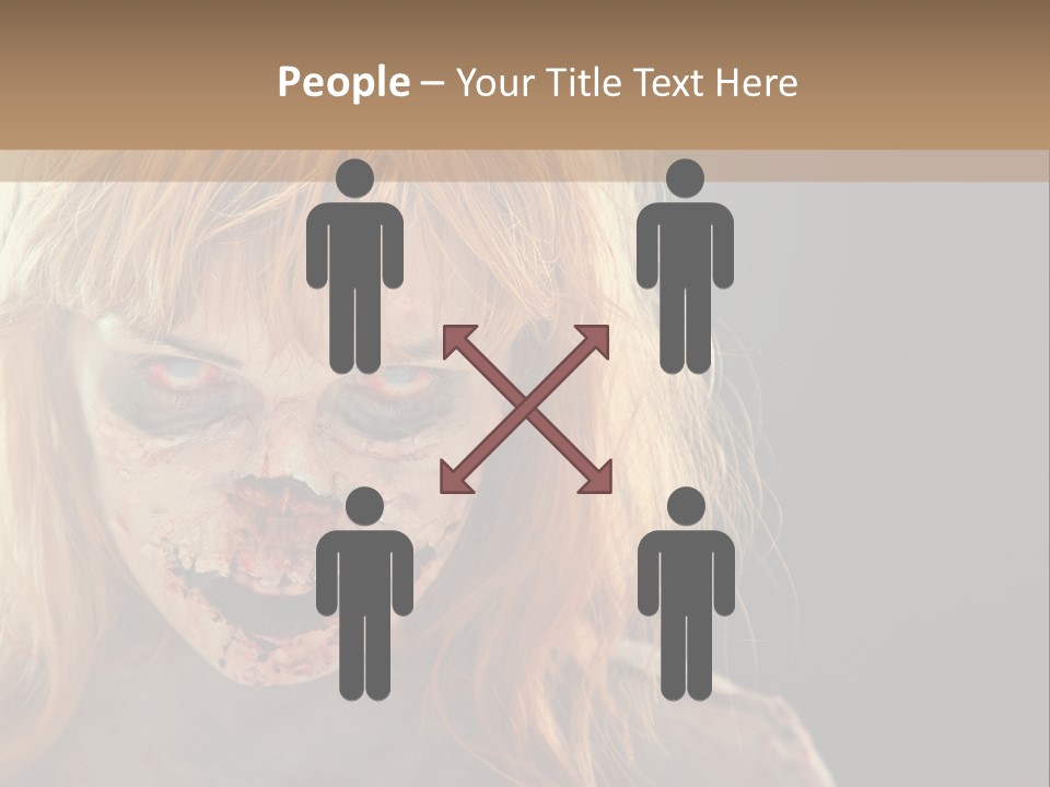 A Woman With Makeup And Blood On Her Face PowerPoint Template