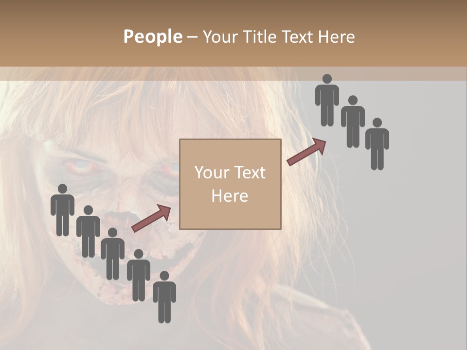 A Woman With Makeup And Blood On Her Face PowerPoint Template