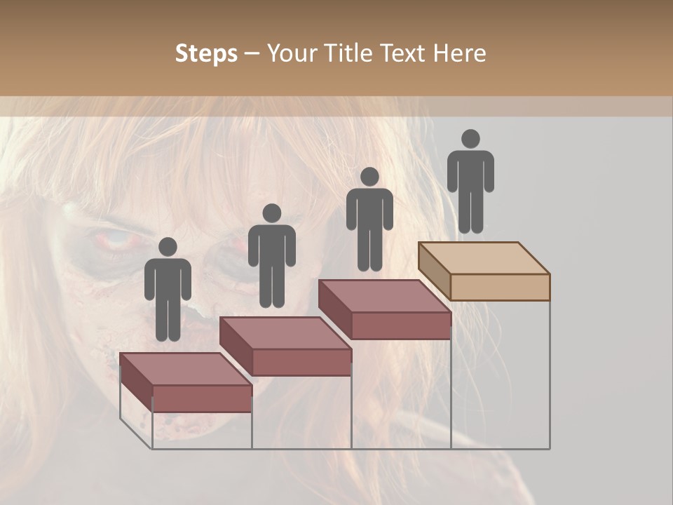 A Woman With Makeup And Blood On Her Face PowerPoint Template