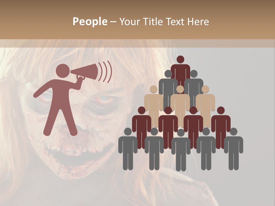 A Woman With Makeup And Blood On Her Face PowerPoint Template