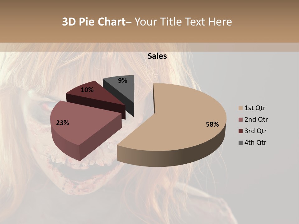 A Woman With Makeup And Blood On Her Face PowerPoint Template