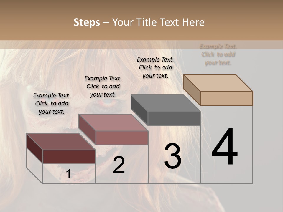 A Woman With Makeup And Blood On Her Face PowerPoint Template