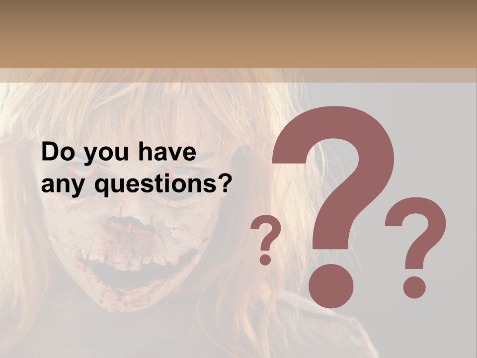A Woman With Makeup And Blood On Her Face PowerPoint Template
