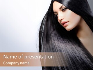 A Woman With Long Black Hair Powerpoint Template PowerPoint Template