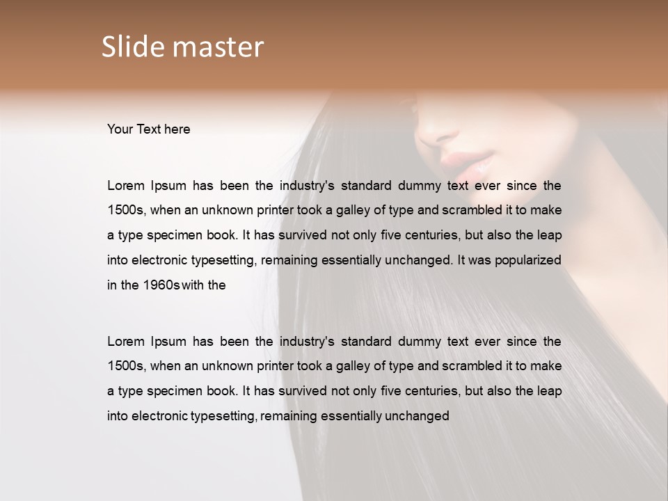 A Woman With Long Black Hair Powerpoint Template PowerPoint Template