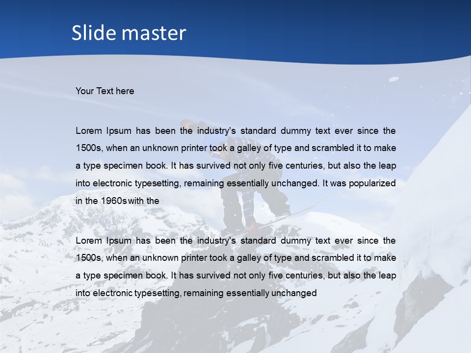 A Person On A Snowboard Jumping Over A Snowy Mountain PowerPoint Template