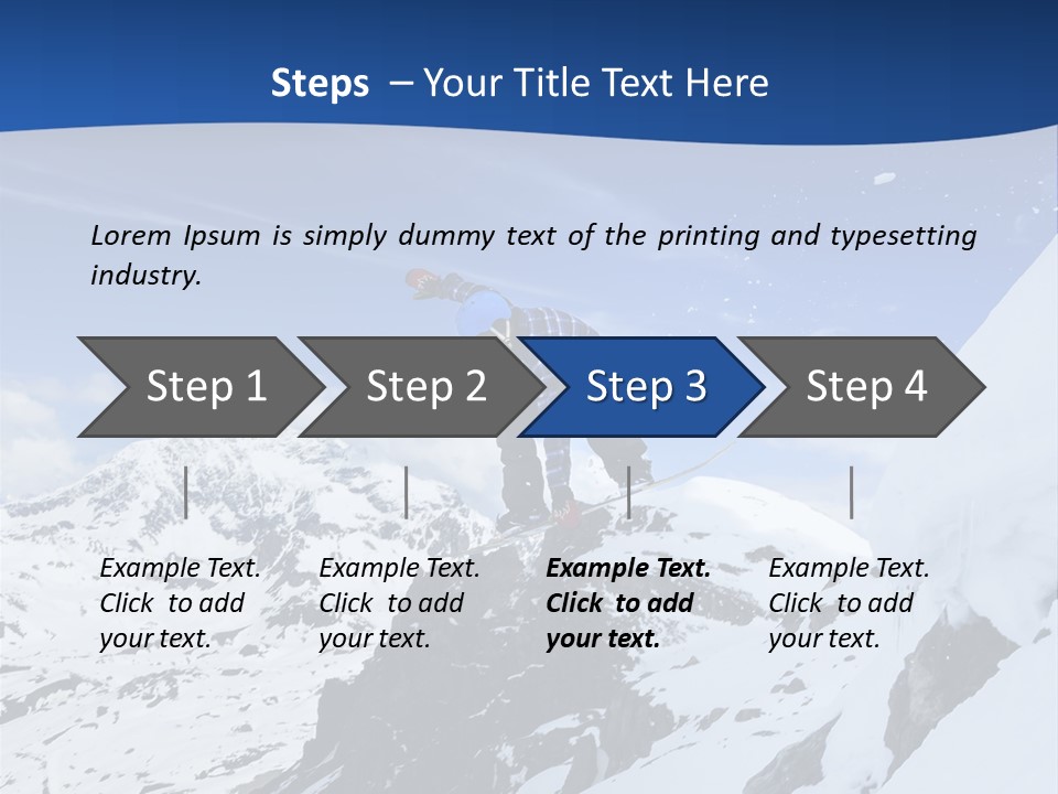A Person On A Snowboard Jumping Over A Snowy Mountain PowerPoint Template