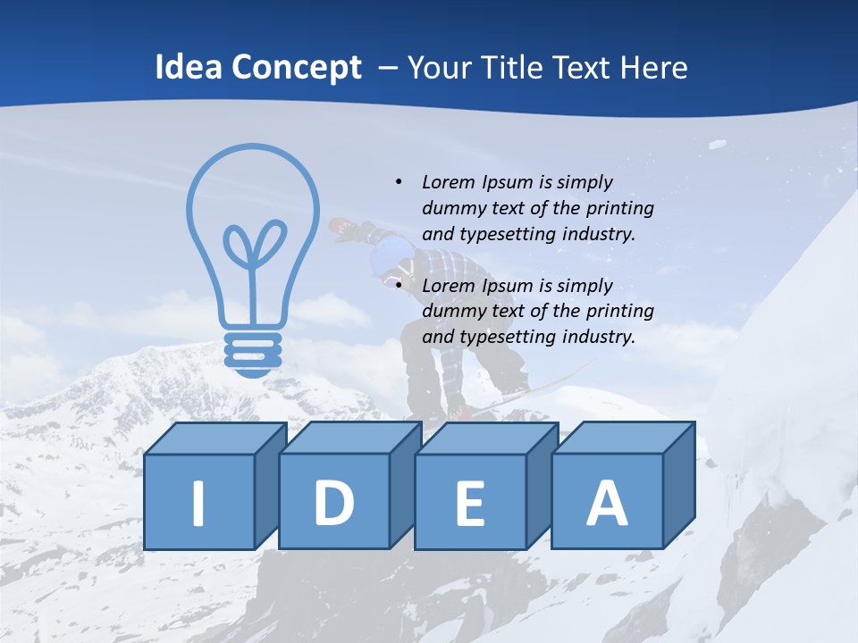 A Person On A Snowboard Jumping Over A Snowy Mountain PowerPoint Template