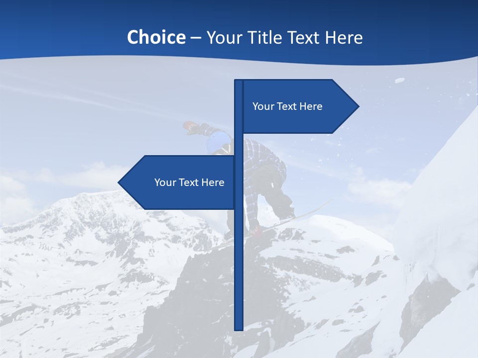 A Person On A Snowboard Jumping Over A Snowy Mountain PowerPoint Template
