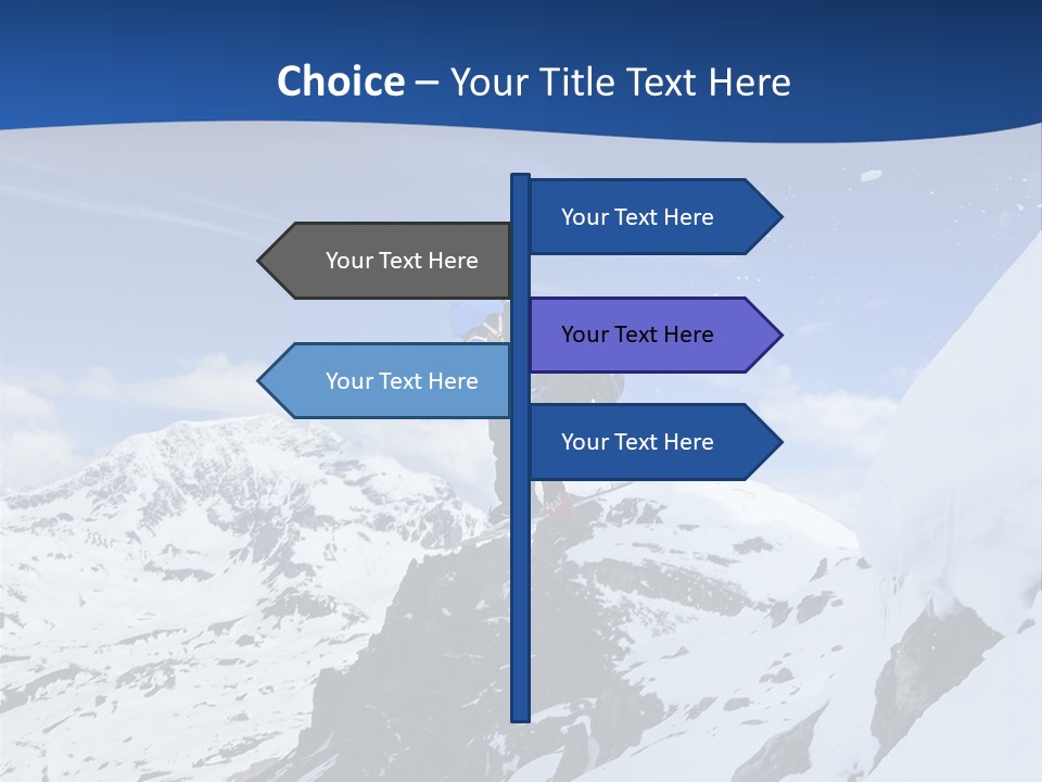 A Person On A Snowboard Jumping Over A Snowy Mountain PowerPoint Template