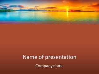 A Beautiful Sunset Over The Ocean Powerpoint Template PowerPoint Template