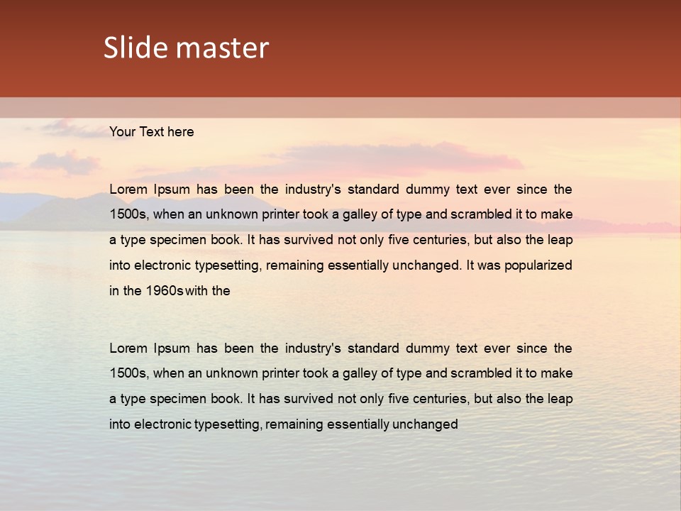 A Beautiful Sunset Over The Ocean Powerpoint Template PowerPoint Template