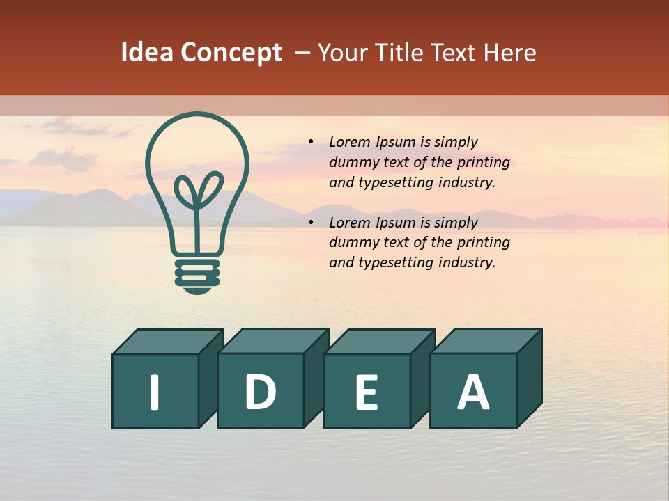 A Beautiful Sunset Over The Ocean Powerpoint Template PowerPoint Template