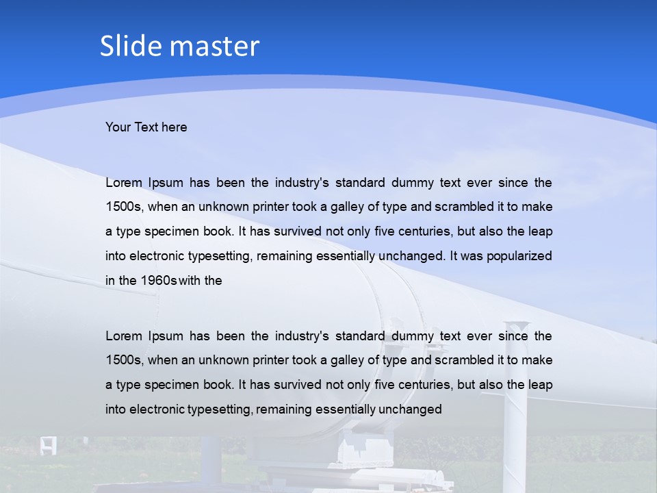 A Large White Pipe Sitting In The Middle Of A Field PowerPoint Template