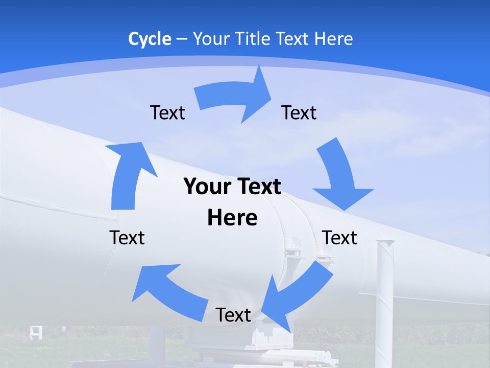 A Large White Pipe Sitting In The Middle Of A Field PowerPoint Template