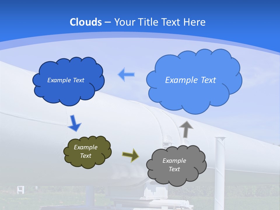 A Large White Pipe Sitting In The Middle Of A Field PowerPoint Template