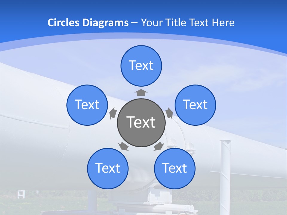 A Large White Pipe Sitting In The Middle Of A Field PowerPoint Template
