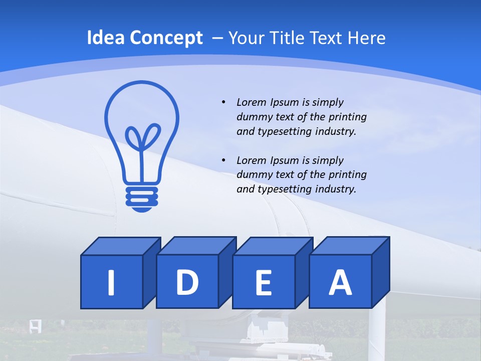 A Large White Pipe Sitting In The Middle Of A Field PowerPoint Template