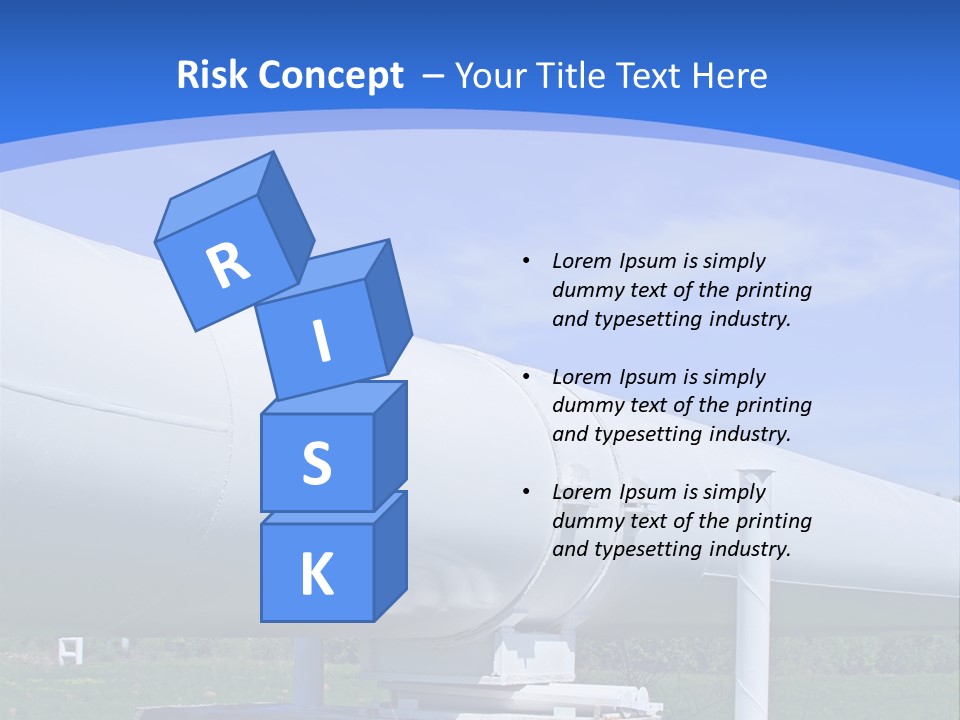A Large White Pipe Sitting In The Middle Of A Field PowerPoint Template