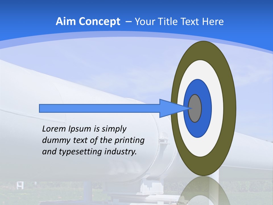 A Large White Pipe Sitting In The Middle Of A Field PowerPoint Template