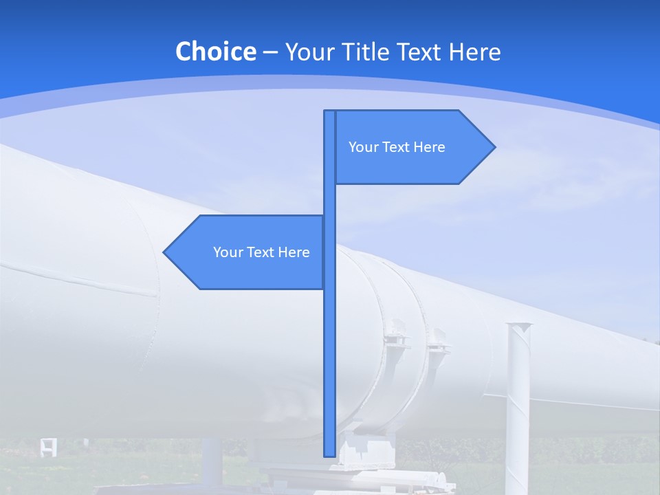 A Large White Pipe Sitting In The Middle Of A Field PowerPoint Template