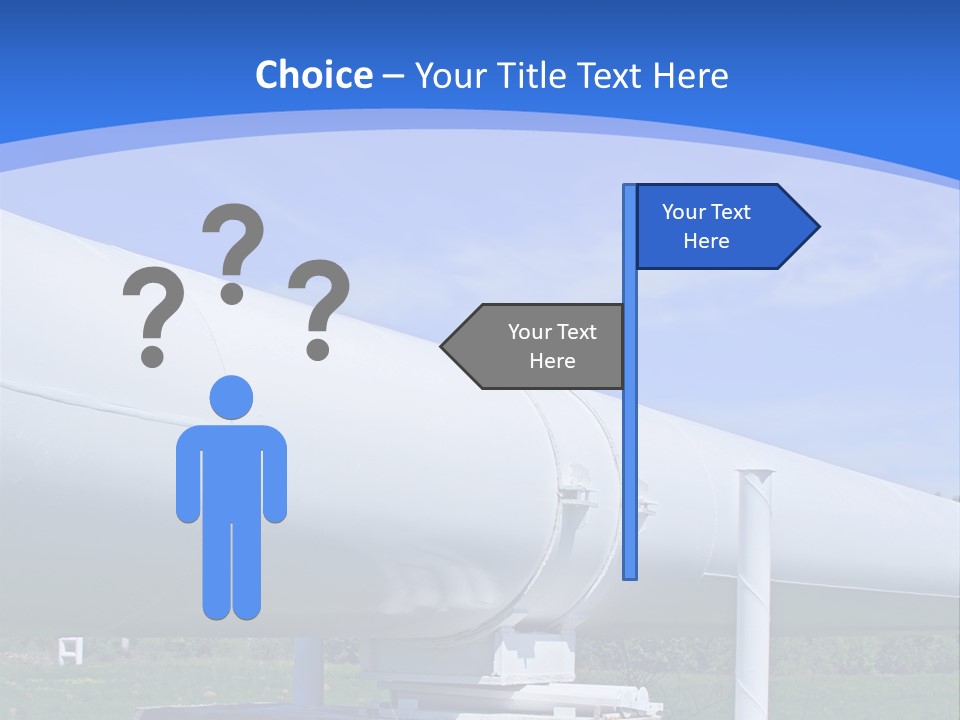 A Large White Pipe Sitting In The Middle Of A Field PowerPoint Template
