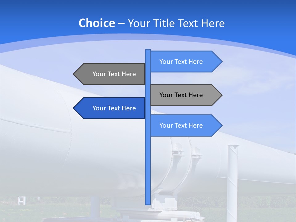 A Large White Pipe Sitting In The Middle Of A Field PowerPoint Template