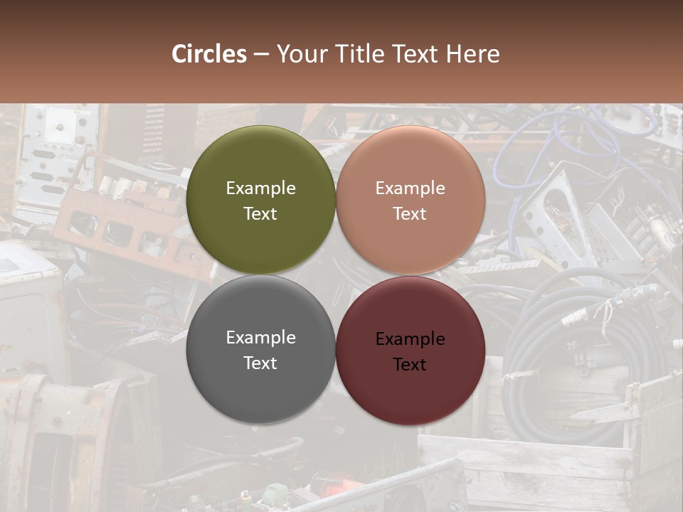 A Pile Of Old Electrical Equipment In A Yard PowerPoint Template