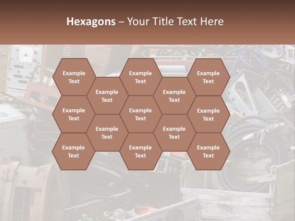 A Pile Of Old Electrical Equipment In A Yard PowerPoint Template