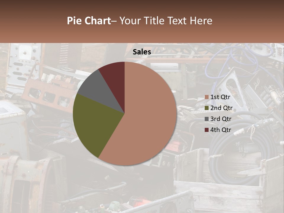 A Pile Of Old Electrical Equipment In A Yard PowerPoint Template