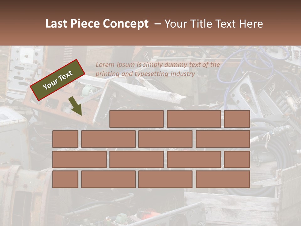A Pile Of Old Electrical Equipment In A Yard PowerPoint Template