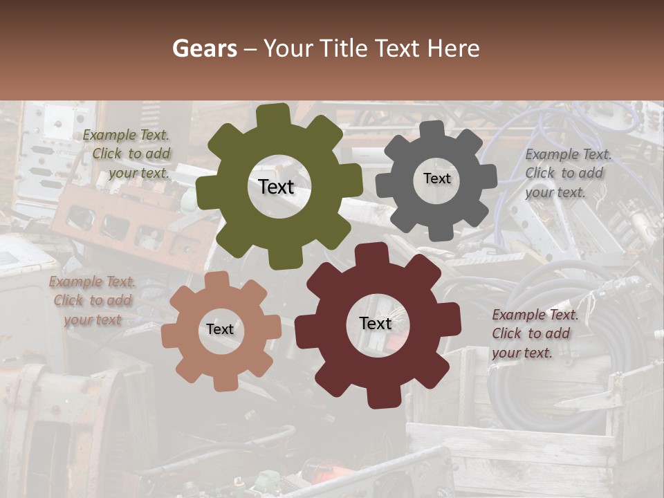A Pile Of Old Electrical Equipment In A Yard PowerPoint Template