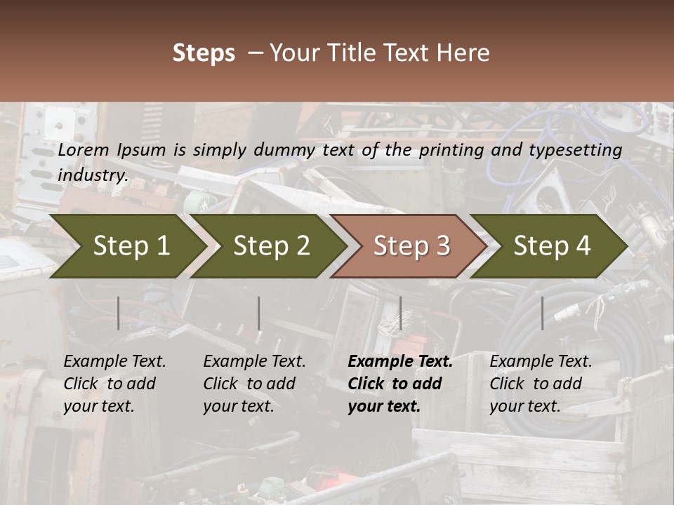 A Pile Of Old Electrical Equipment In A Yard PowerPoint Template