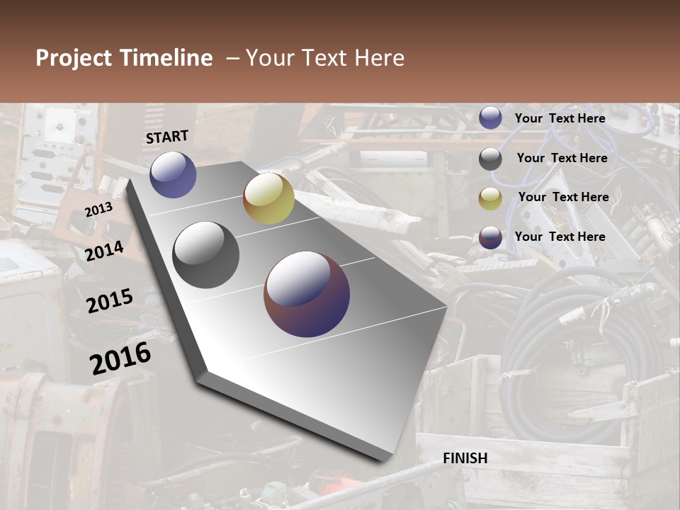 A Pile Of Old Electrical Equipment In A Yard PowerPoint Template