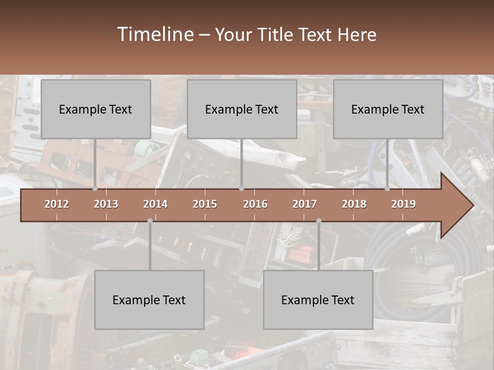 A Pile Of Old Electrical Equipment In A Yard PowerPoint Template