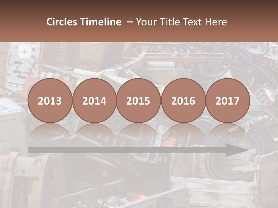 A Pile Of Old Electrical Equipment In A Yard PowerPoint Template