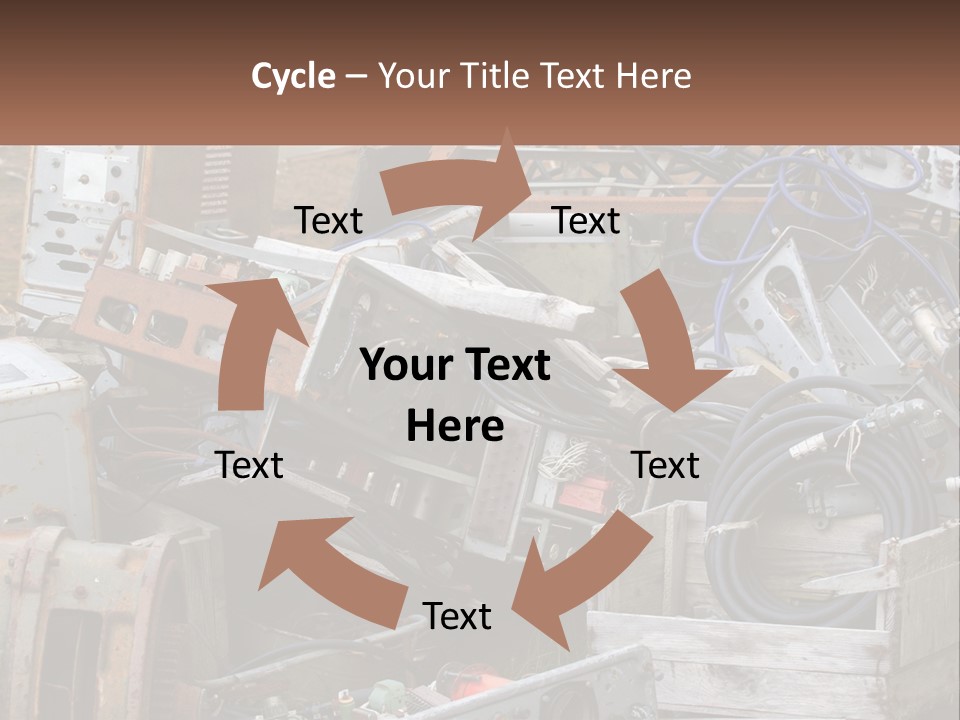 A Pile Of Old Electrical Equipment In A Yard PowerPoint Template