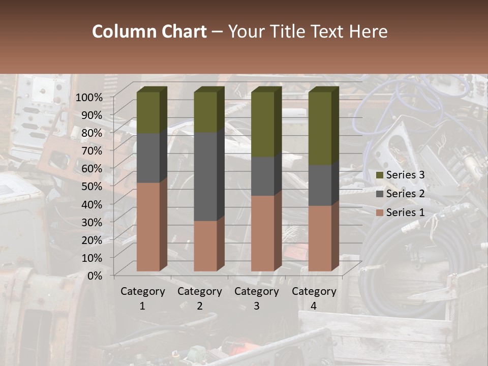 A Pile Of Old Electrical Equipment In A Yard PowerPoint Template