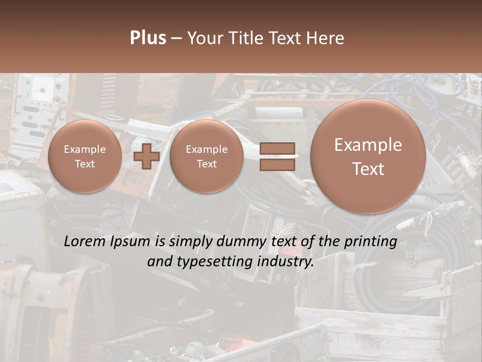 A Pile Of Old Electrical Equipment In A Yard PowerPoint Template
