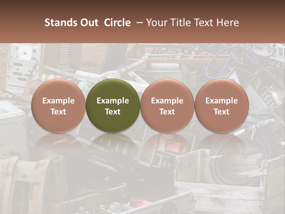 A Pile Of Old Electrical Equipment In A Yard PowerPoint Template