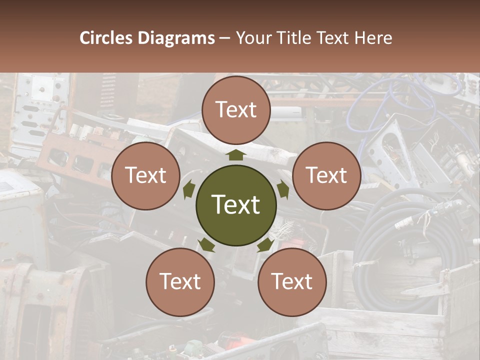 A Pile Of Old Electrical Equipment In A Yard PowerPoint Template