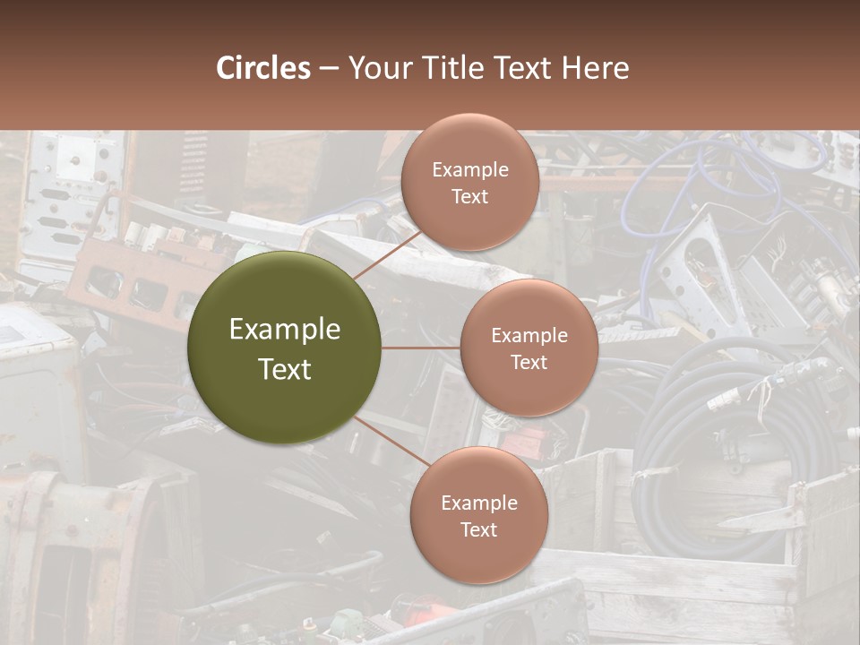 A Pile Of Old Electrical Equipment In A Yard PowerPoint Template