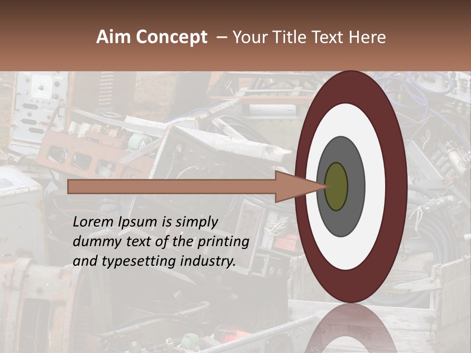 A Pile Of Old Electrical Equipment In A Yard PowerPoint Template