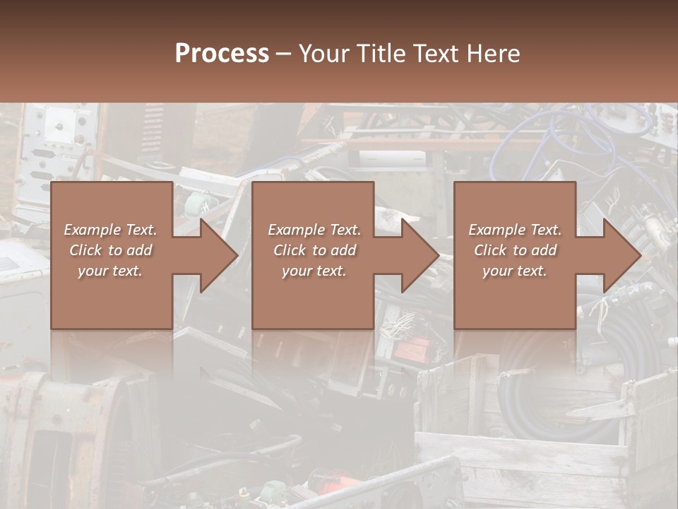 A Pile Of Old Electrical Equipment In A Yard PowerPoint Template